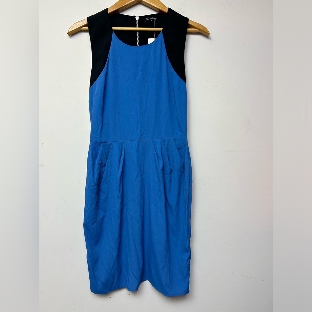 NWT‎ Missselfridge Blue block Sleeveless Lightweight Midi satin Dress size 10